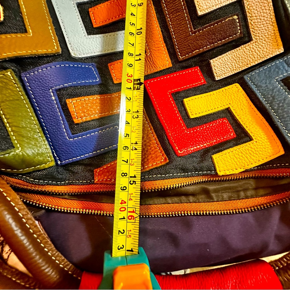 Premium unbranded leather / denim purse, XTRA ROOMY, zipper closure,pockets,fun!